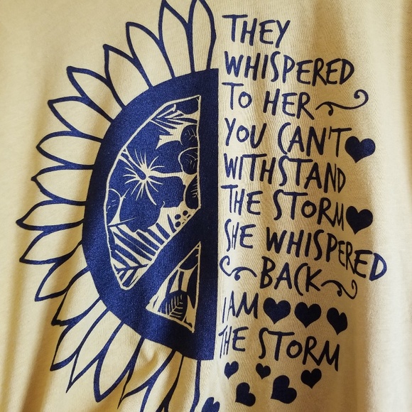 Last 1-Yellow Sunflower T-shirt - "I am the storm" - Picture 2 of 3